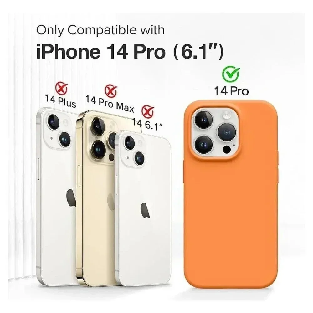 GONEZ For iPhone 14 Pro Case‎ With 2 Pack Screen Protector Orange